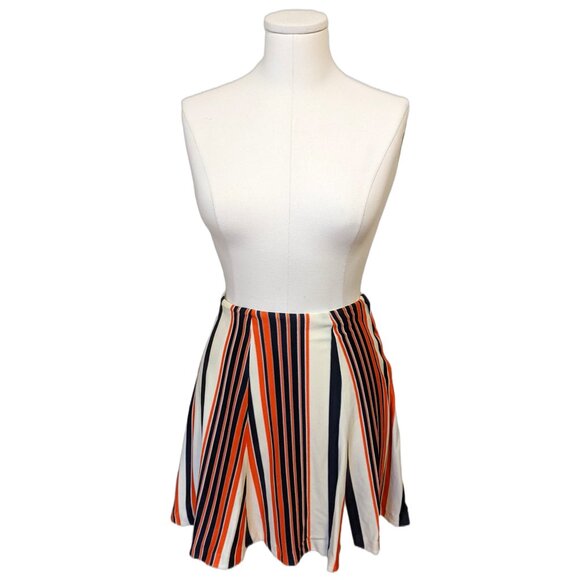 Vintage 70s Mini Skirt Retro A Line Skater Skirt Funky Striped Summer Disco XS - Picture 7 of 7